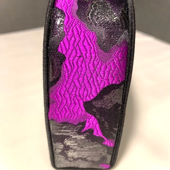 Clutch/Purse in Black and Purple with Snap - Picture 6 of 7